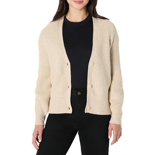 Amazon Essentials Cardigan Côtelé Doux Au Toucher Femme, Beige, S