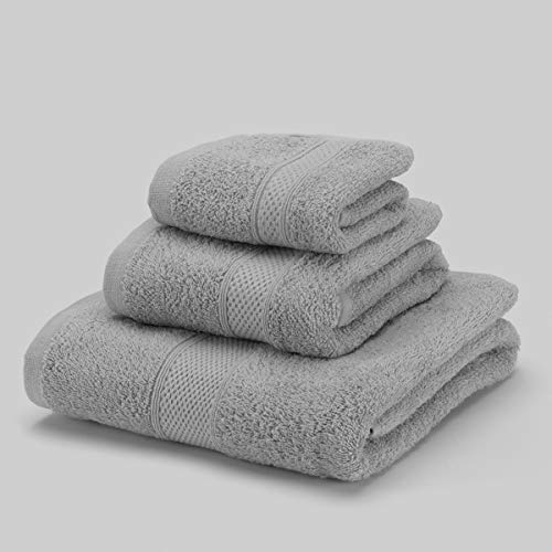 Boncasa - Juego De Toallas - 100 Algodón Peinado No Regenerado - Calidad Ring Spun - Tacto Suave - 450 Gr M2 Gris, Set 3 Piezas Boncasa - Juego De Toallas - 100 Algodón Peinado No Regenerado - Calidad Ring Spun - Tacto Suave - 450 Gr M2 Gris, Set 3 Piezas