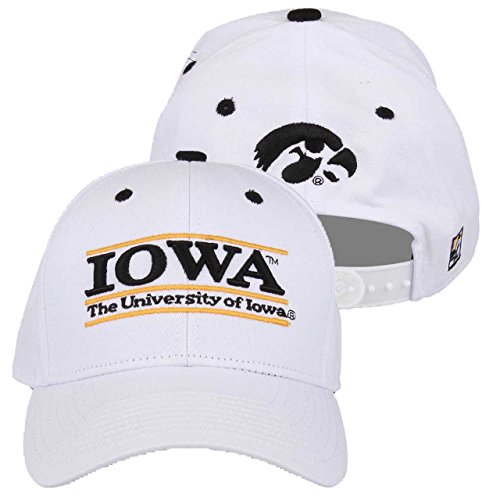 NCAA Iowa Hawkeyes Unisex NCAA The Game bar Design Hat, White, Adjustable