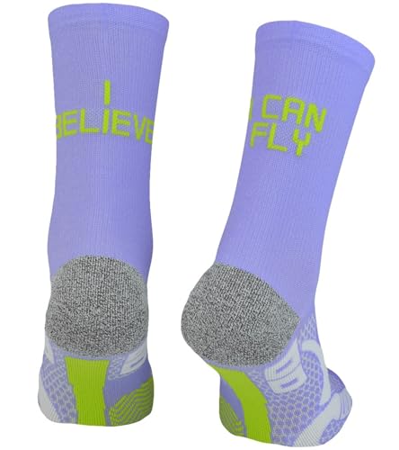TODO RUNNING RAID CREW Laufsocken mit Lustige Aufschrift, Anti Blasen Socken, Running Socks Men. Bunte Sport Socken Damen 39-42, Laufsocken Herren (I can Fly, 39-42)