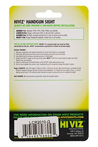 HIVIZ Ruger LCR Front Sight, Green - Thumbnail 2
