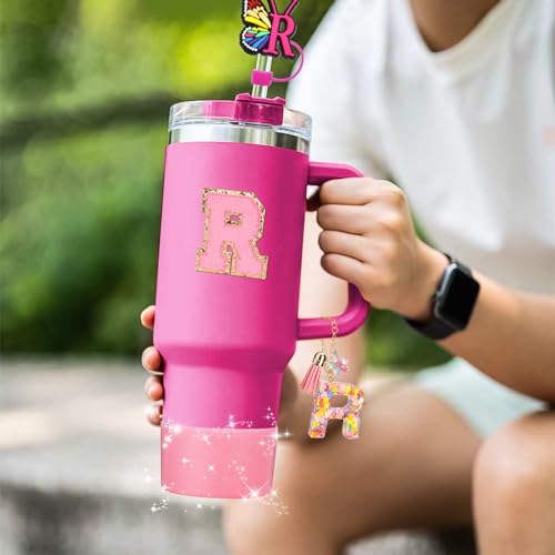 Image of Mity rain 6PCS Cup Accessories for Stanley Cup 30oz 40oz | Tumbler Initials Cute Decoration for Stanley Letter R