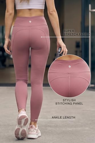 Image of JUNEBERRY Women's Solid Spandex Skinny Fit Activewear Legging | Stretchy, Lightweight & Comfortable for Gym Colors: Black, Navy, Light Grey, Sage, Cocoa, Wine, Mauve.