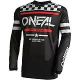 O'NEAL | Motocross-Jersey Langarm | MX Enduro | Gepolsterter Ellbogenschutz, V-Ausschnitt, atmungsaktiv | Element Jersey Squadron V.22 | Erwachsene | Schwarz Grau | Größe L