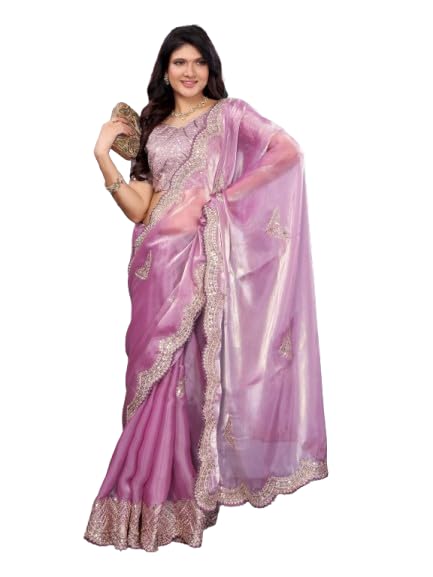 SHIV ENTERPRISE Women's Premium Occasion Saree with Designer Embroidery with Includes Matching Unstitched Blouse Piece-picture-32