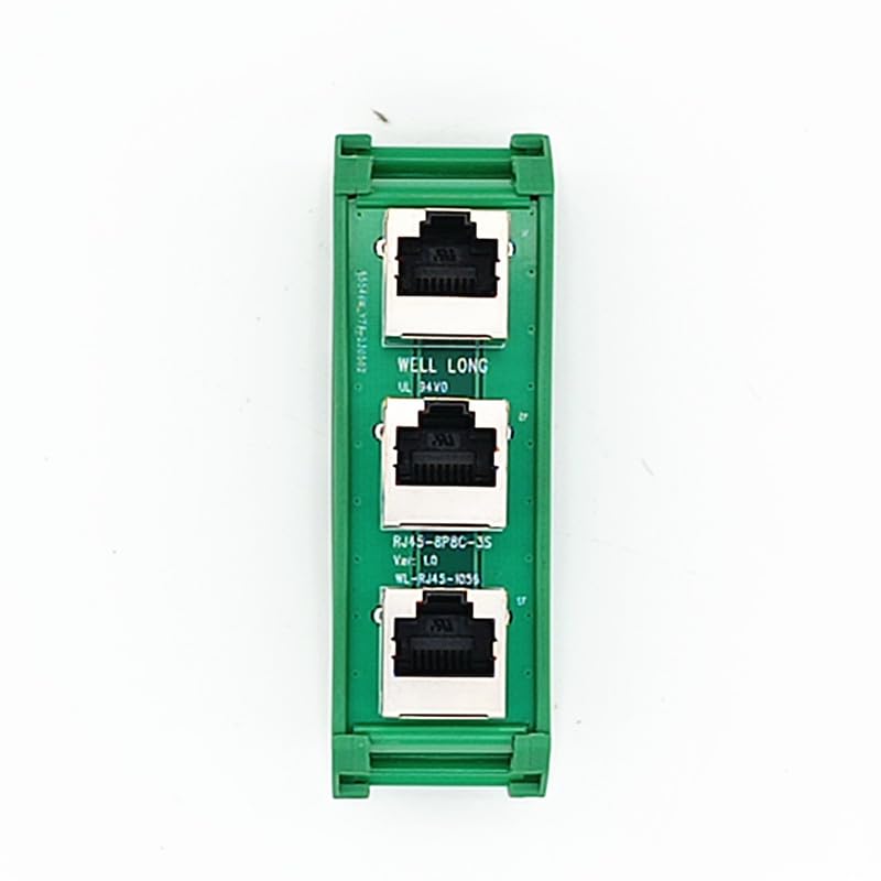 RJ50 10P10C Vertical Jack 4-Way Buss Board DIN Rail Mount Interface Module