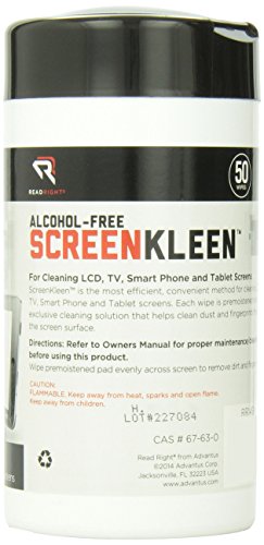 Read Right Alcohol-Free ScreenKleen, 50 Wipes per Tub (RR1491)2