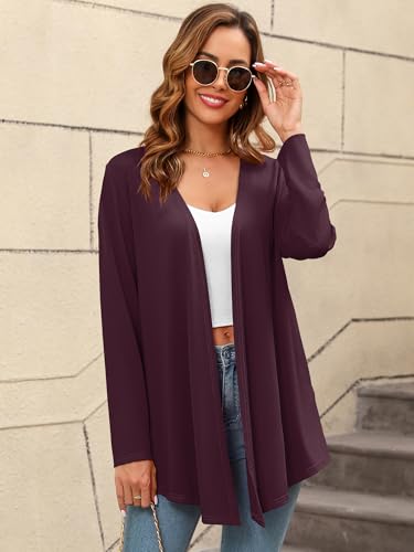 Image of Women's Lightweight Open Front Cardigans Casual Soft Drape Spring Summer Fall Cardigan S-3XL