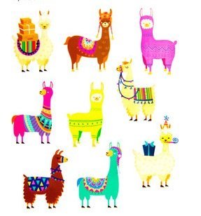 Cute Llama Scrapbook Stickers - 2 Sheets