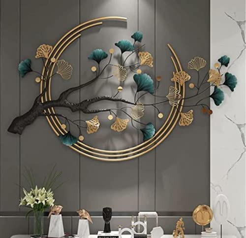 Image of SNS DECOR Ginkgo Tree Leaf Metal Wall Art Decorations | Modern Luxury Metal Wall Nature Art Decor, | Perfect 3D Wall Sculpture For Living Room, Restaurant, Hotel & Office