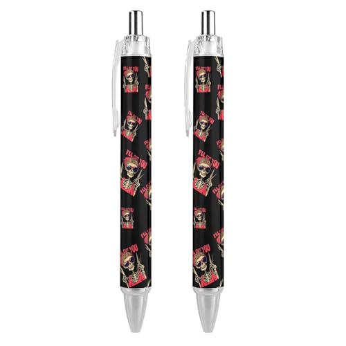 THKVSV I'll Cut You Skull Friseur-Kugelschreiber, einziehbar, 0,5 mm, Bürostifte, mittlere Spitze, Tagebuchstifte