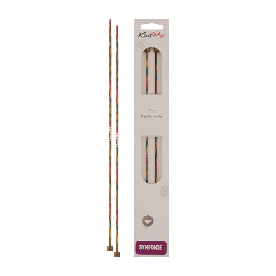 KnitPro Symfonie Single Pointed Needles 10" (25cm) | 3.00mm
