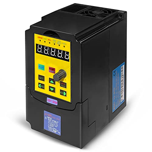VFD 1.5KW 2HP 220V 1 or 3 Phase Input 3 Phase 0-400HZ Output 10A Variable Frequency Drive Controller Vector Control Inverter Converter for CNC Motor and Spindle