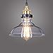Glighone Lampada a Sospensione Stile Edison Vintage Industriale Lampadario da Soffitto Paralume in Vetro Attaco E27 (lampadina non inclusa)