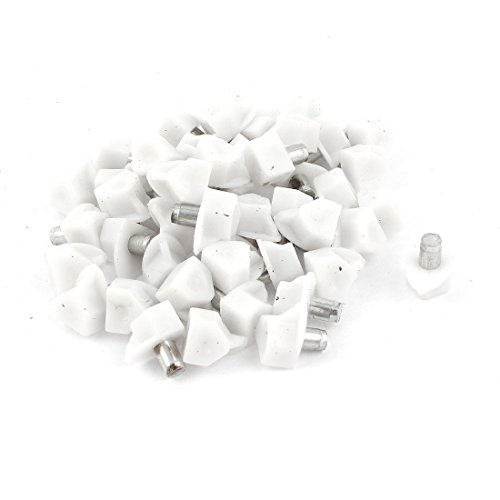Aexit 50 Pcs Bar Tools & Glasses 5mm Metal Pin White Plastic Shelf Glass Support Flasks Studs Peg