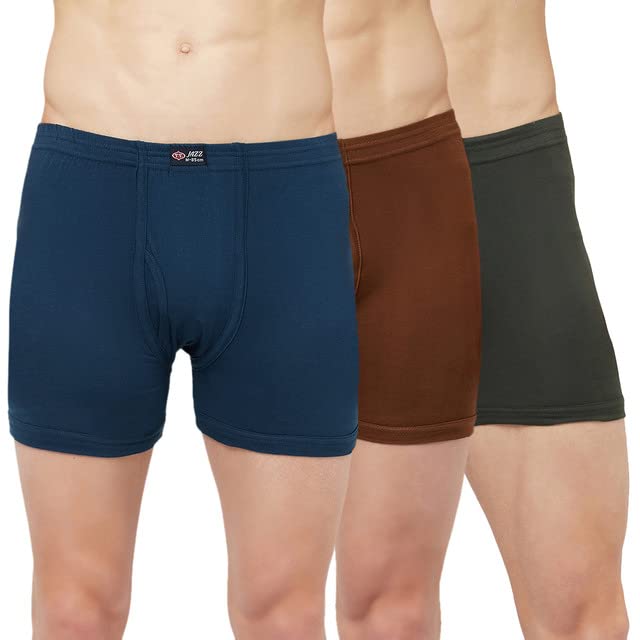 T.T.Mens Cotton Jazz Fine Long Inner Elastic Trunk Pack Of 3