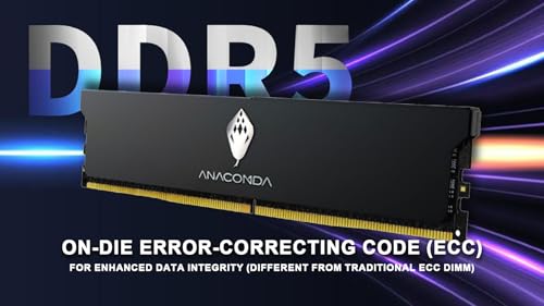 Image of ANACOMDA ANA Kingsnake DDR5 RAM 32GB (2x16GB) 6400MHz CL36 Desktop Memory, Intel XMP 3.0 Ready, AMD EXPO Support (BIOS Dependent), High-Performance Overclocking UDIMM, 288-Pin, Made in Taiwan