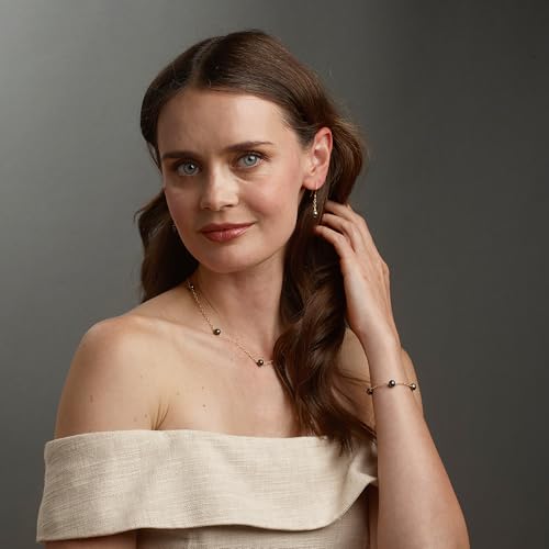 Japanese 6mm Black Akoya Cultured Pearl Minimalist Bracelet Jewelry Sterling Silver Link Bracelet with Certification Gift Box4