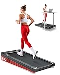Superun Walking Pad Treadmill - 6% Incline Walking Pad with App & Remote Control - 2.5 HP Quiet Mini Portable Under Desk Treadmill 136 kg for Home with Training Courses & Multi-Runner Races Black90cm