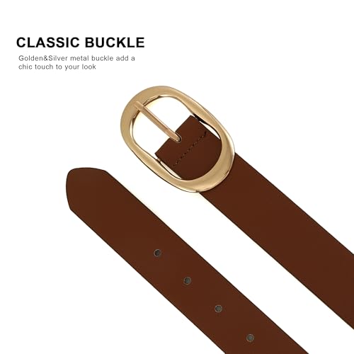 Earnda Women Belts for Jeans Dress Waist Belt for Ladies Oval Pin Buckle3