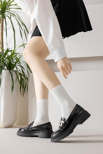 Irisbear Crew Socks for Women Bamboo Viscose Quarter Crew Socks Aesthetic Soft Lightweight Ankle Dress Socks3