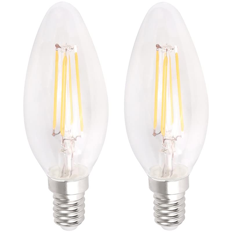 Meridian 4W SES/E14 Filament Candle Led Light Bulbs (Pack of 2) Warm White Candle Led Bulbs
