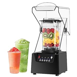 Smoothie Maker Blender 2L elektrische keukenmixer met geluidsbehuizing, 5 voorinstellingen, ijsbrekerblad bij 17000 tpm – stille gebroken muur kookmachine voor fruit – Amazon Bestseller