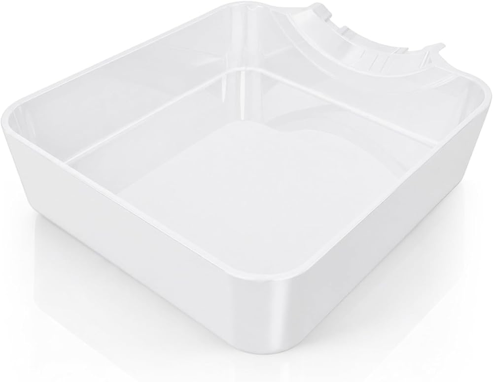 Bac d'égouttement pour machine à laver, bac de récupération d'eau en ABS robuste, ajustement exact et profil bas, bac de vidange pour la prévention des fuites, blanc
