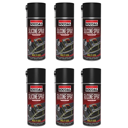 Soudal - Spray de silicona lubricante para el cuidado de metal, goma y plástico, lata de 400 ml