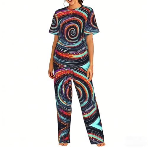 Pyjama doux femme au motif cosmique pour des nuits confortables et moments de détente