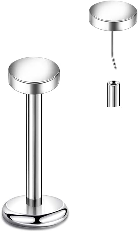 Threadless Nose Ring g23 Titanium 16g 18g 20g Push in Flat Back Earrings Nose Stud Lip Cartilage Helix Daith Piercing Jewelry