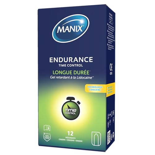 MANIX ENDURANCE TIME CONTROL: Scatola di 12 preservativi per uomo/Larghezza nominale 53 mm