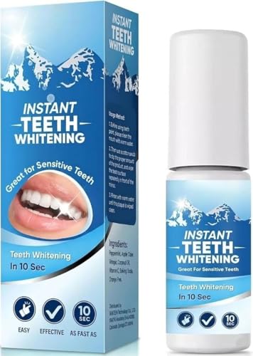 Tooth Paint, Instant Teeth Whitening Paint Kit, White Gel Paint for Teeth, Fast & Easy Get Shiny White Teeth, Peroxide-Free, Gentle for Sensitive Teeth, Safe, Portable for On-The-Go Socializing