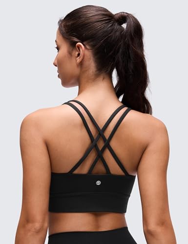Image of CRZ YOGA Softness Mold Butterluxe Sports Bras | Molded Cup, Light Support, Yoga, Extremely Soft, Longline, Strappy Back, Scoop Neck, for Women