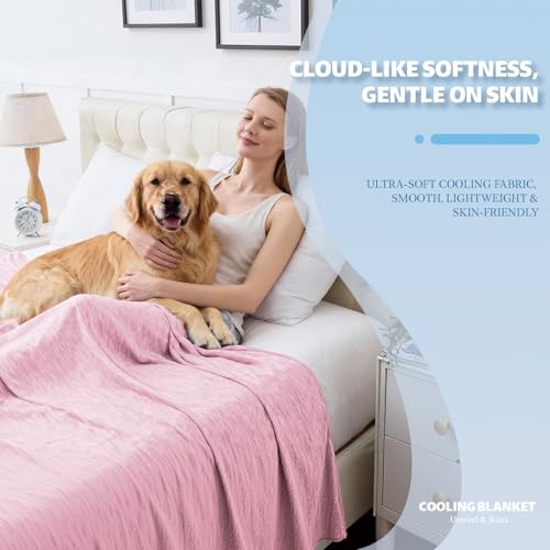 Image of Cooling Blanket King Size, 90 inchx108 inch Cooling Blankets for Hot Sleepers, Cold Blanket Thin Lightweight Breathable Soft for Couch Bed, Lightweight Blanket Keep Cool for Night Sweats