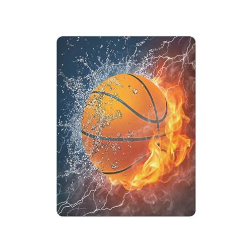 Image of Burning Basketball Crib Sheets Stretchy Portable Sheets for Baby Toddler Breathable Soft Crib Mattress Sheet for Girls Boys