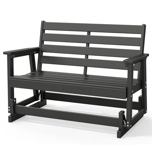 GREENVINES Patio-Glider | HDPE Plastic | 2-Person | Rocking-Bench | Loveseat | Rocker Chair | All Weather | for Outdoor Porch Backyard | QuadraLuxe |