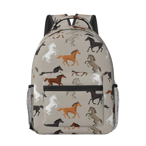 Sac à dos ordinateur portable avec imprimé cheval matelassé et ergonomique
