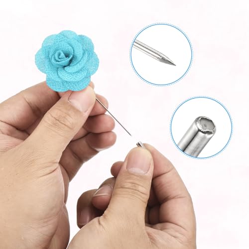 Image of PATIKIL Flower Boutonnieres Pin, Handmade Camellia Lapel Pin for Men Women Suit Wedding Graduation Anniversary Brooch Outfit Accessories