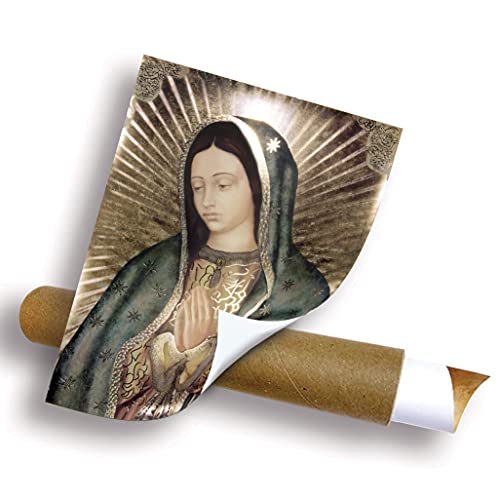 Our Lady Of Guadalupe Half Body Portrait Engraved (27"X40") Gold Foil - Religious Wall Art Laminated Print Unframed Poster Home Decoration Arte Diseño Piezas Maestras #TOP2
