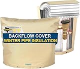 Cholila Cover Backflow Preventer Cover Insulated (5˚F) - 40' W x 36' H Backflow Cover for Winter Pipe Freeze Protection, Sprinkler Covers for Outside with 7 Layers Fabric Double Wall Insulation Cover