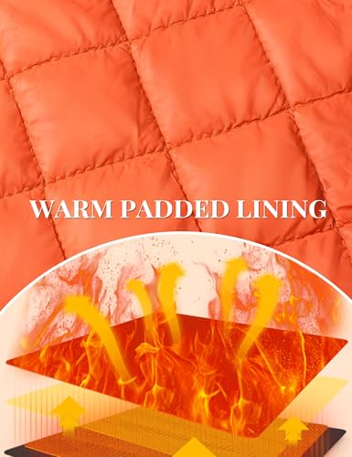 TACVASEN Men's Bomber Jacket Winter Warm Padded Work Coat Casual Windproof Quilted Jacket with Zipper Pockets - Image 5