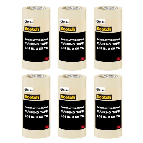 Image of Scotch Painter's Tape Contractor Grade,1.88 in x 60.1 yd Rolls, 6 Pack | 6 Rolls per set, 36 total rolls, Holds to Surfaces For Up to 3 days, Interior & Exterior Use, Model 2020-48TP6