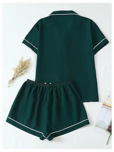 Image of Verdusa Pajamas For Women Set 2 Piece Summer Pajama Sets Cute Pjs Lounge Matching Button Shirt with Shorts