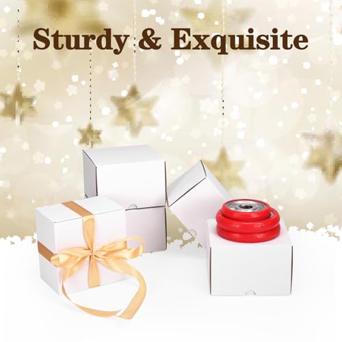 Image of WIFTREY 25 Pack 6X6X4 Small Shipping Boxes for Business, White Corrugated Cardboard Box 6 x 6 x 4 for Mailing Packing Gifts