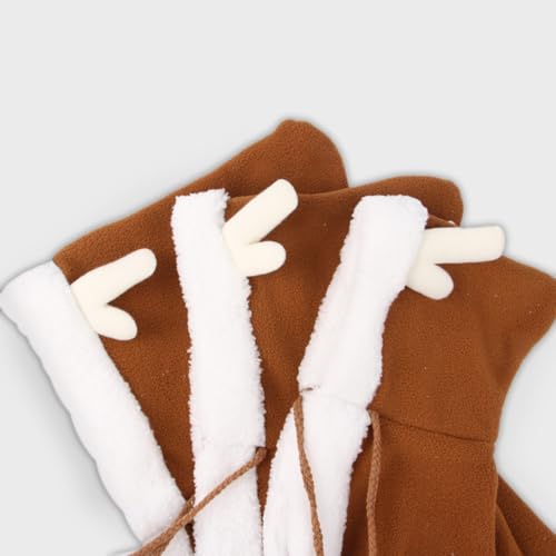Capa disfraz reno para perro y gato talla S marrón miniatura 5