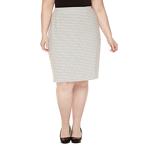 Kasper Women's Plus Size Stripe Knit Jacquard Skirt
