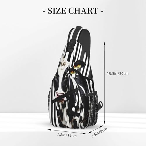 Morrales tipo sling estampado negro y blanco para senderismo miniatura 4