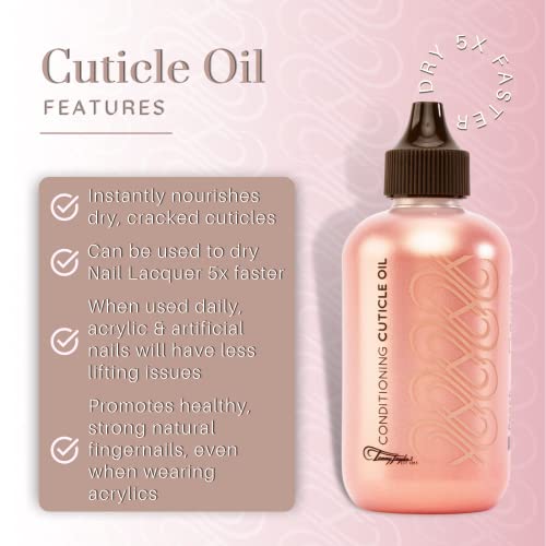Tammy Taylor Conditioning Cuticle Oil | Contains Natural Peach Ingredients To Stimulate Growth And Moisturize Dry Cuticles | Lacquer Dries Up To 5X Faster | 4Oz #TOP1