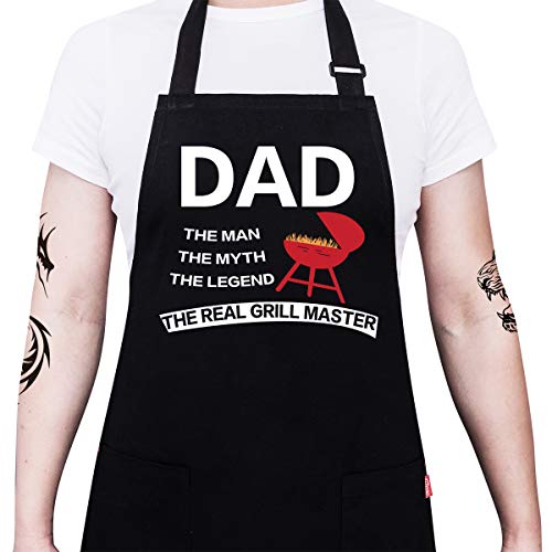 ALIPOBO Grilling Apron, Funny BBQ Aprons for Men Dad, Adjustable Chef Bib Apron
